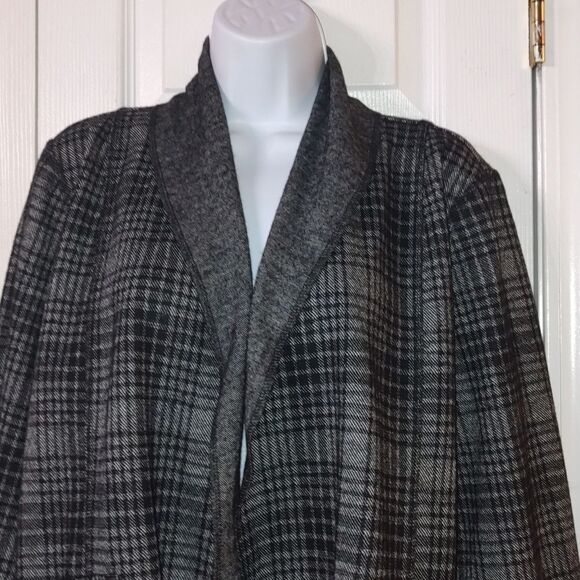 Cameleon black gray wool blend open front cardigan jacket Sz L NWOT - Picture 3 of 5